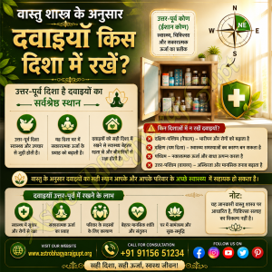वास्तु शास्त्र के अनुसार दवाइयाँ किस दिशा में रखें? | उत्तर-पूर्व दिशा का महत्व |