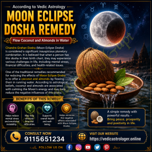 चंद्र ग्रहण दोष: नारियल और बादाम से करें प्रभावी निवार| Moon Eclipse Dosha Remedy: Reduce Its Effects with Coconut and Almonds.