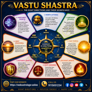 वास्तु शास्त्र की 8 दिशाएँ: जानें प्रत्येक दिशा का महत्व और प्रभाव| The 8 Directions in Vastu Shastra: Meaning, Importance, and Their Impact.
