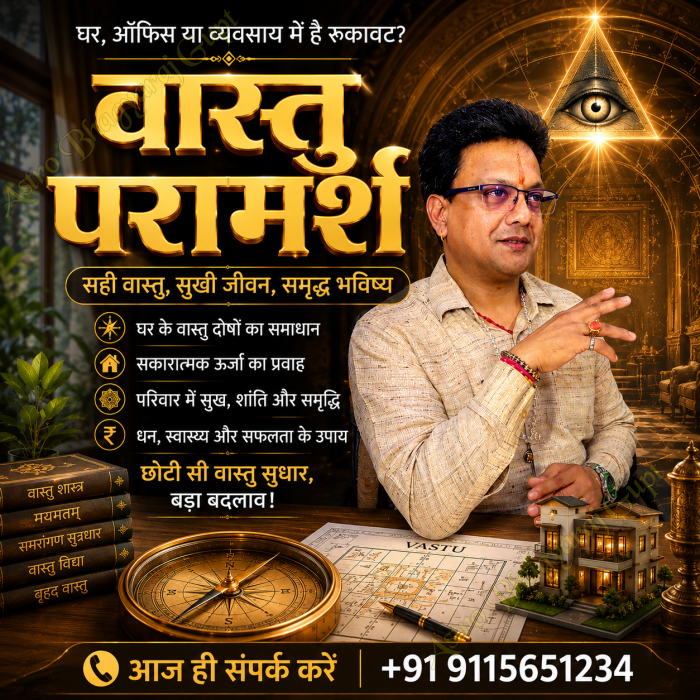 Professional Maha Vastu Consultation for homes and offices to balance energy zones and improve financial growth.