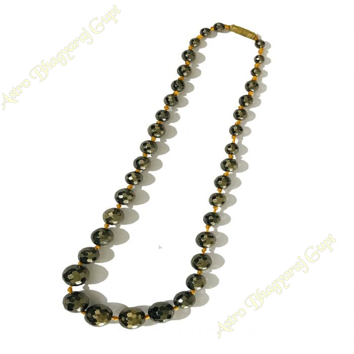 Pyrite Stylish Diamond Cut Mala 