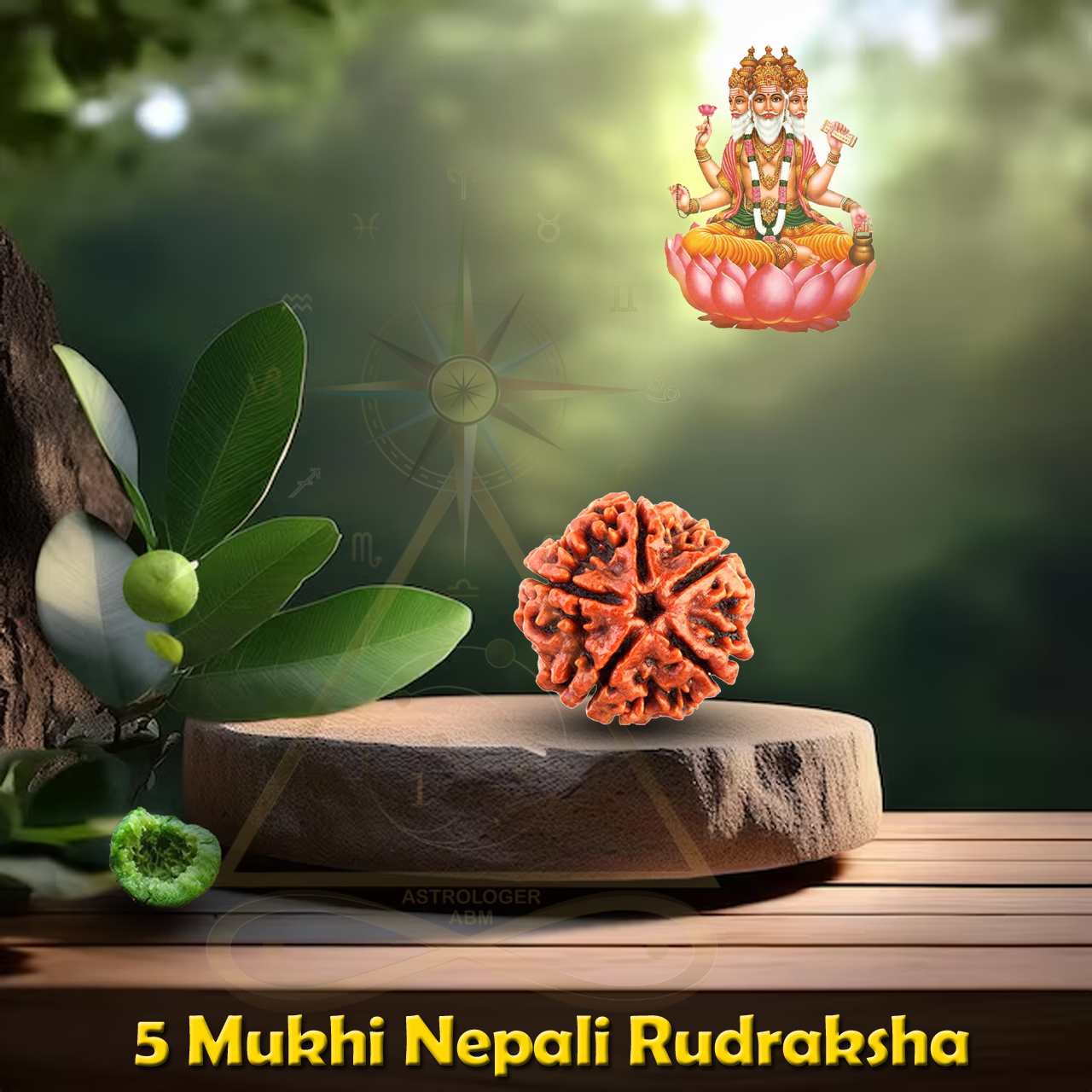 5 Face Natural Nepal Rudraksha 16-17mm 