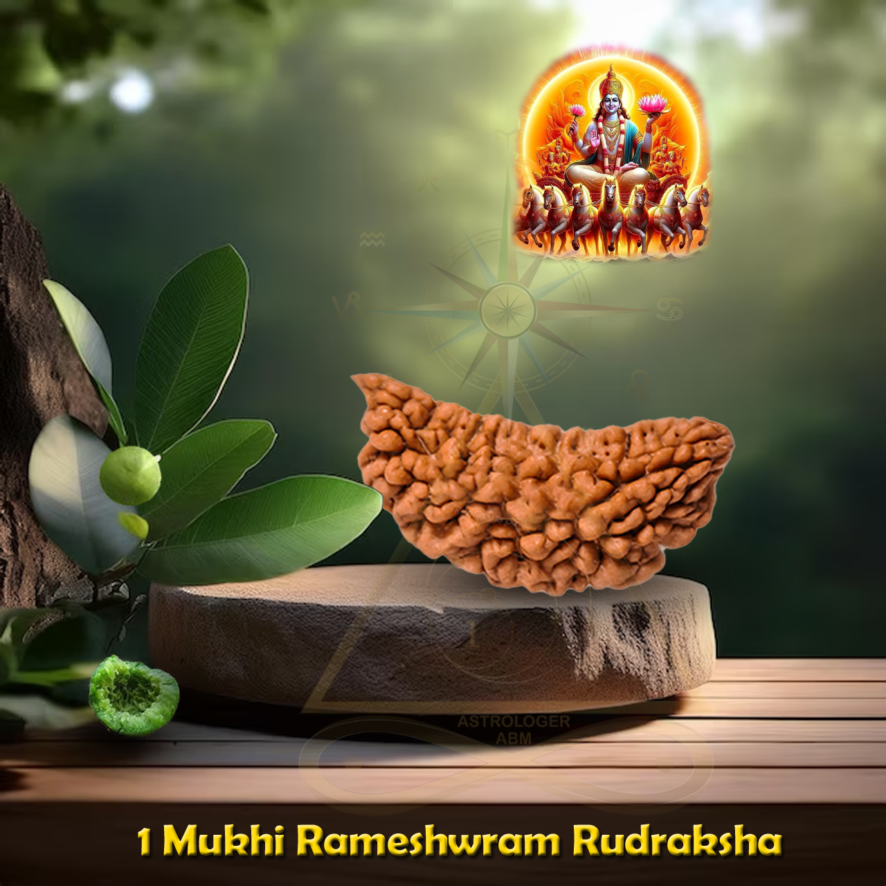 1 Face Natural Rameshwram Rudraksha Half Moon