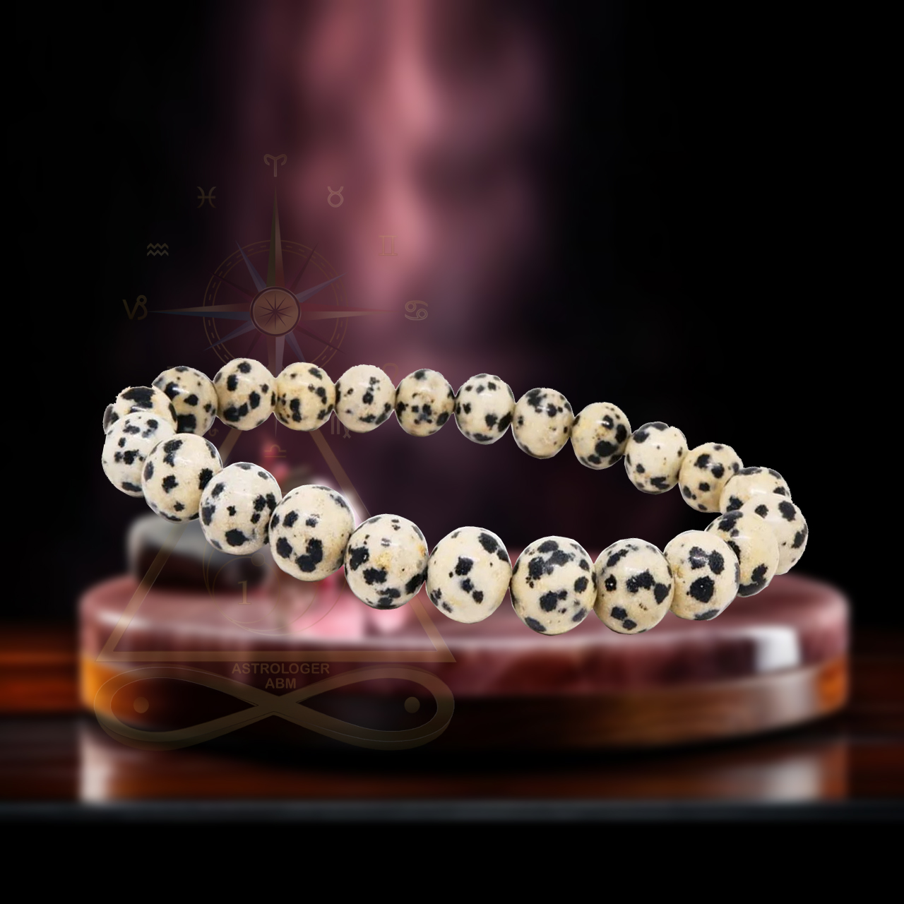  Dalmatian Jasper Stone Bracelet