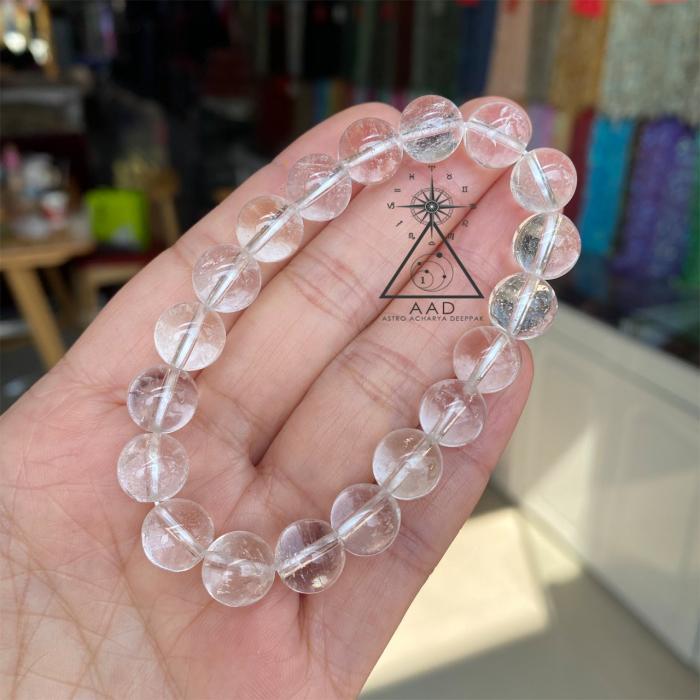 clear quartz stretch bracelet